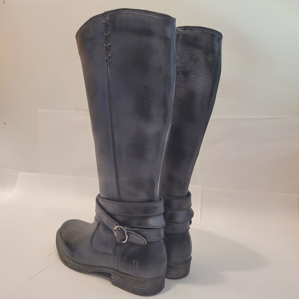 Roan Footwear Gayla Leather Knee-High Women's Riding Boots Size 6.5 Gray
